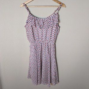 Red & Blue Stars Festive Mini Summer Dress S
